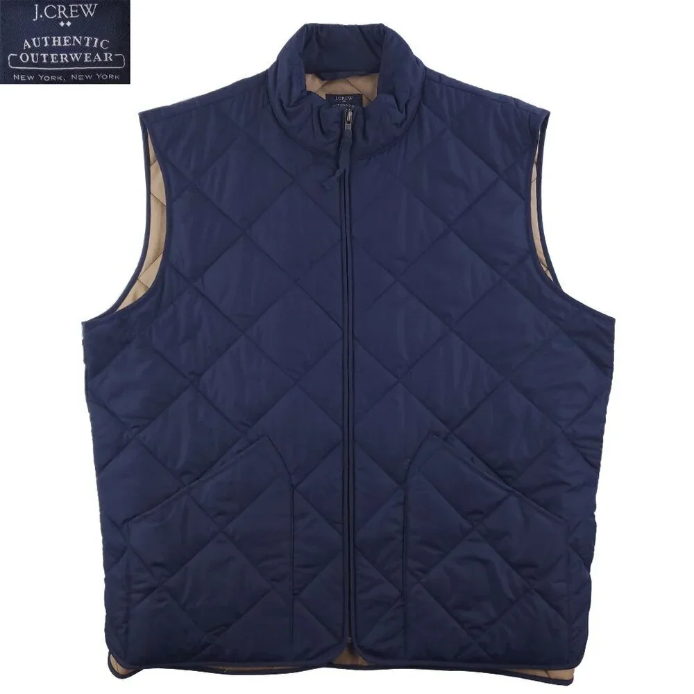 J. Crew Walker Vest Quilted Sleeveless Jacket Full Zip 47752 Men's XL