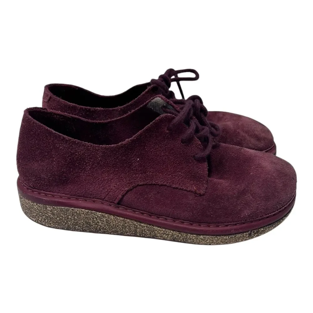 Birkenstock Shoes Kids Size 13 Red Suede Oxford Lace Up Comfort Walking