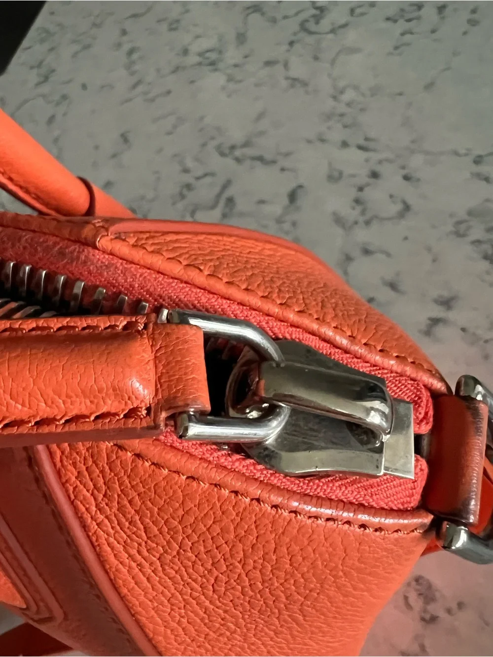 Givenchy Antigona Bag Orange Leather with Silver Hardware