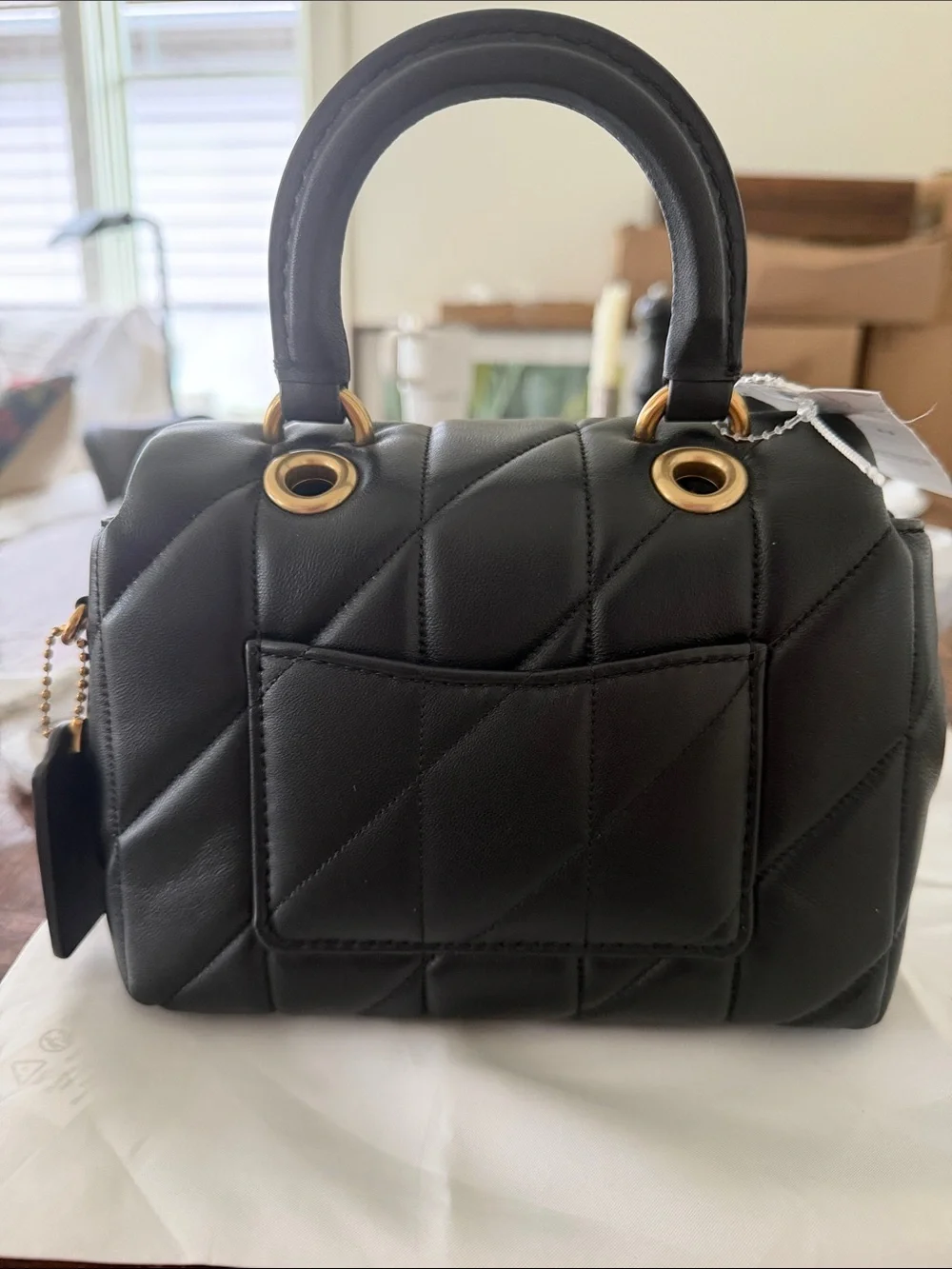 ✨NWT Coach Tabby Quilted Napa Leather Top-Handle Bag with Gold & Leather Strap ✨