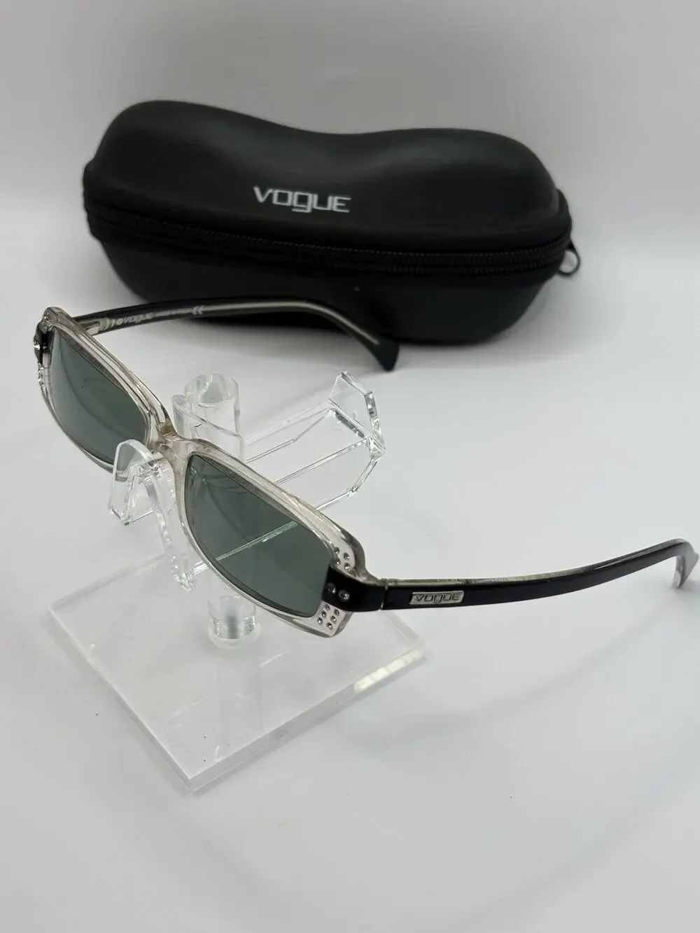 Vogue VO327 49-16 Black Silver Sunglasses w/ Case