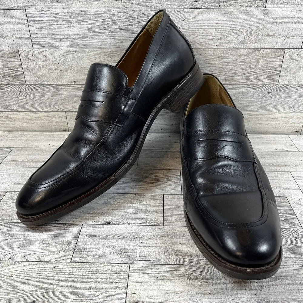 Johnston & Murphy Black Leather Penny Loafer Dress Shoes 15-3227 Men Size‎ 11M