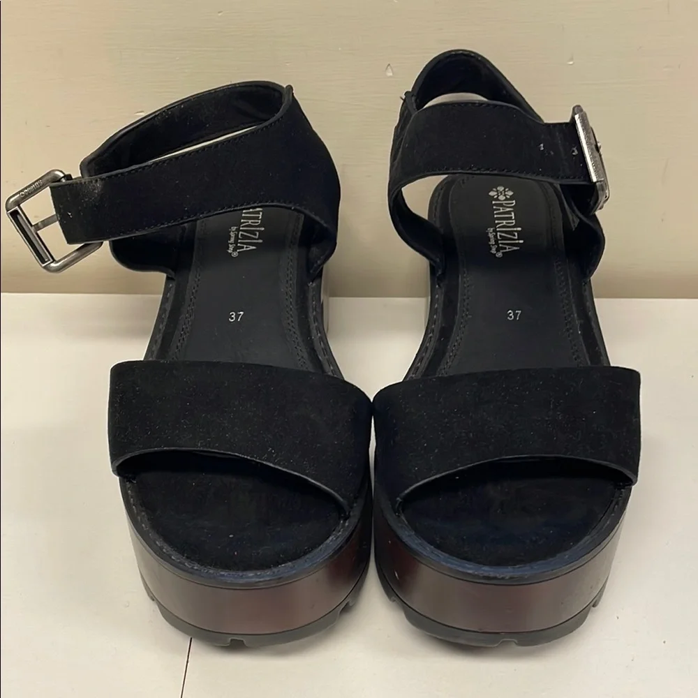 Patrizia by spring step Black Platform Sandals with Chunky Sole