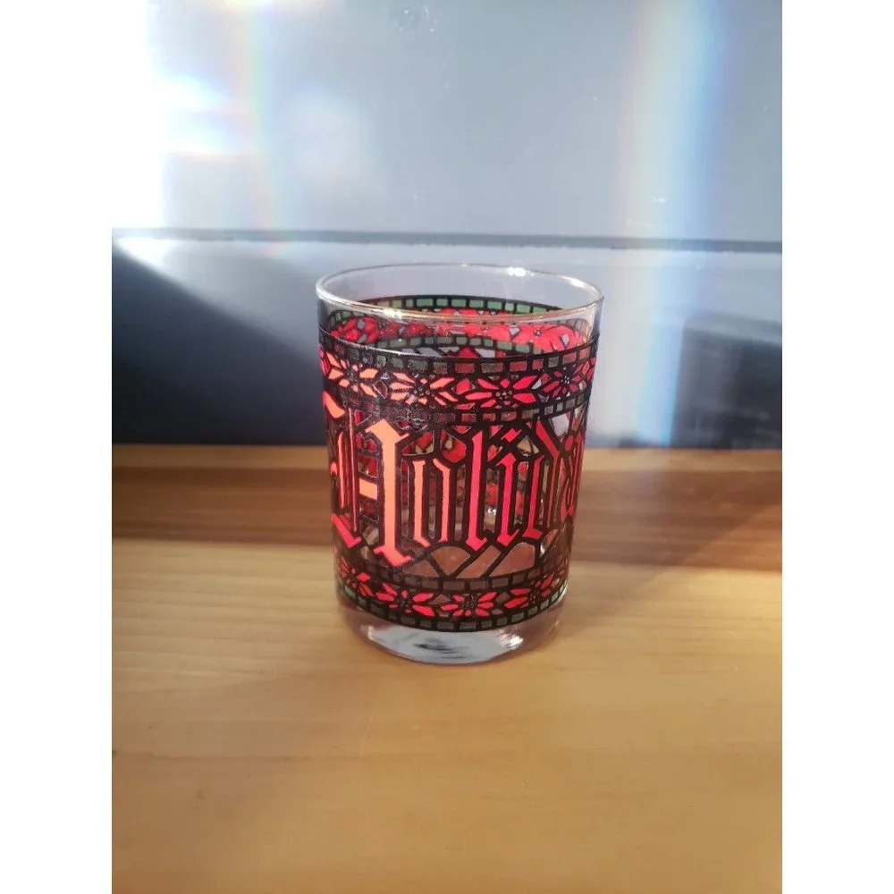 Vintage‎ Happy Holidays Christmas Glass