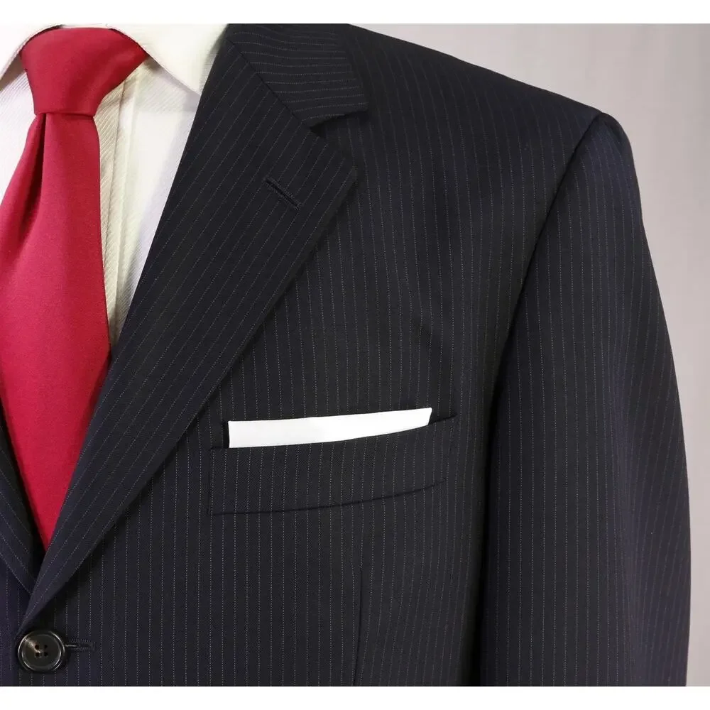 Hugo Boss Einstein/Sigma Navy Blue Pinstripe Super 120's Wool Suit 40R