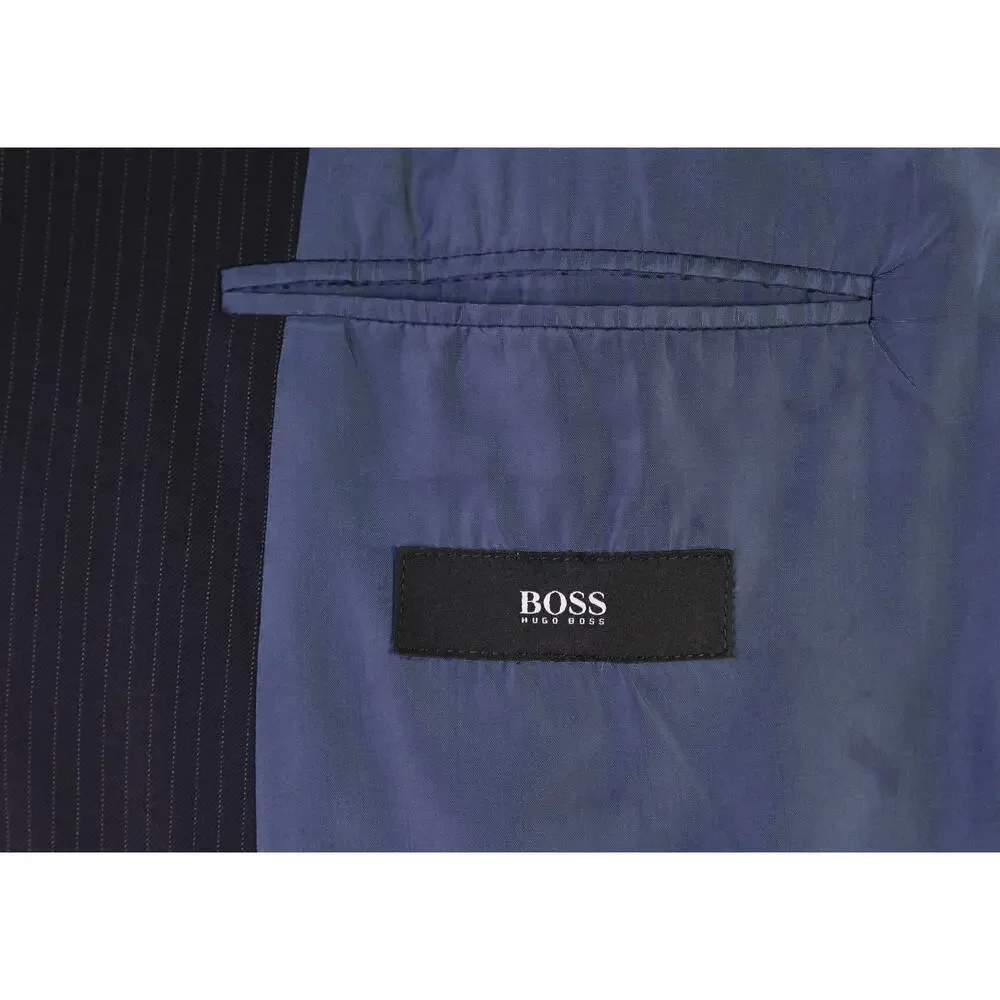 Hugo Boss Einstein/Sigma Navy Blue Pinstripe Super 120's Wool Suit 40R