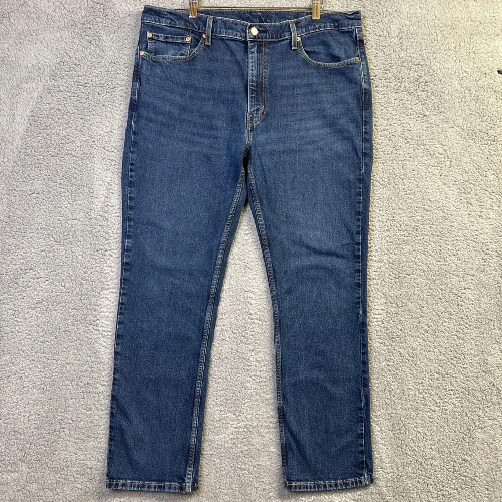 Levis 514 Jeans Men 40x32 Blue Denim Dark Wash Straight Fit Americana Heritage