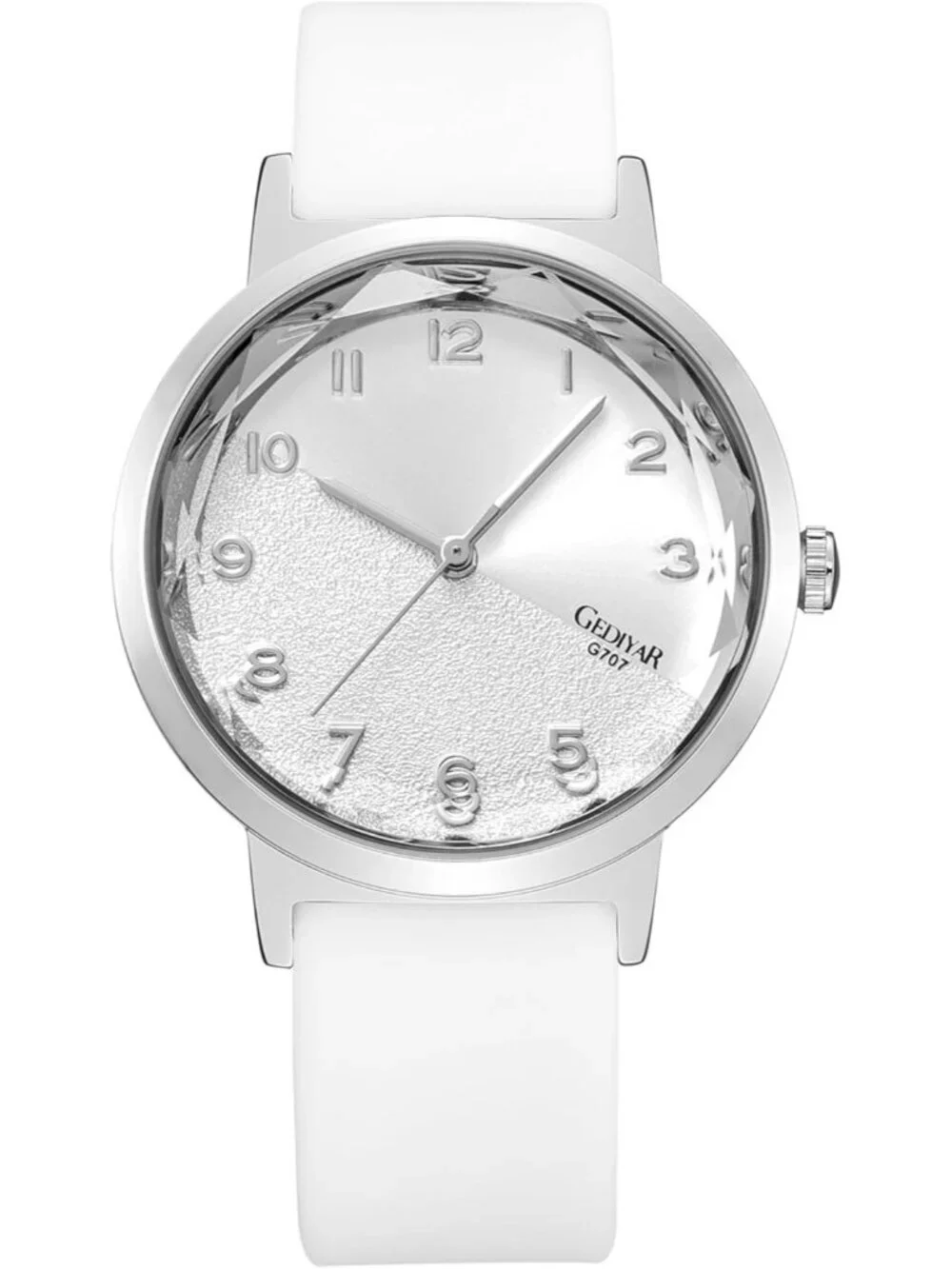 Women's White Analog Quartz Silicone Timepiece Waterproof Casual Wrist Watch