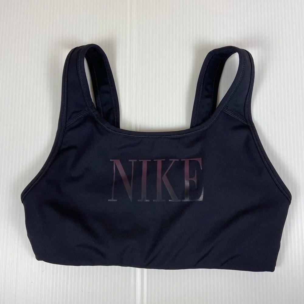 Nike Dri-FIT Black Racerback Sports Bra | Front Pocket | Size Small
