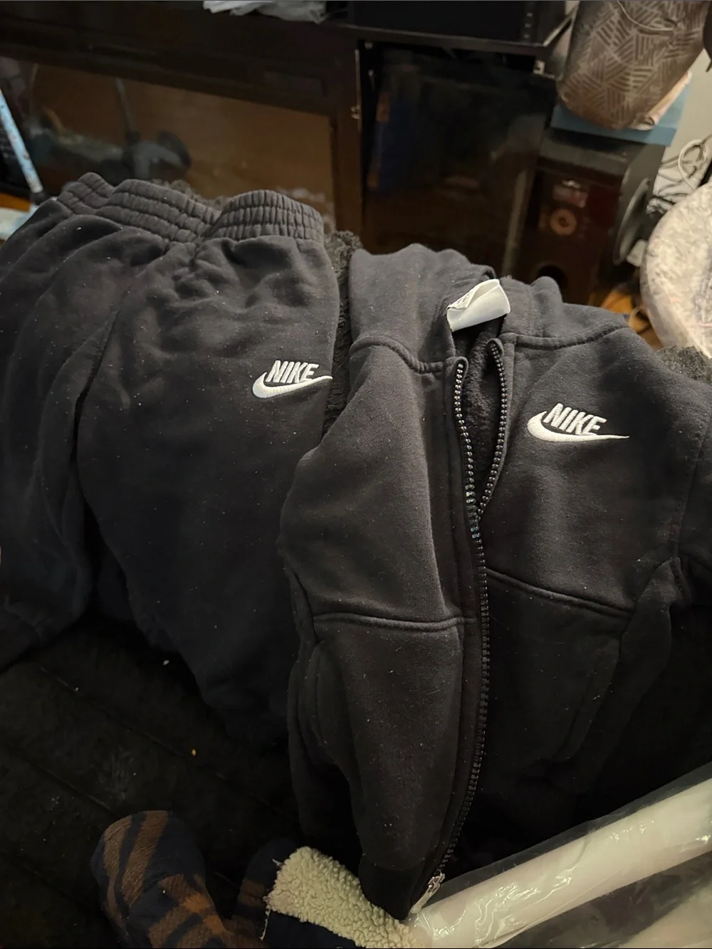Nike Black Kids Zip Hoodie & Joggers Set