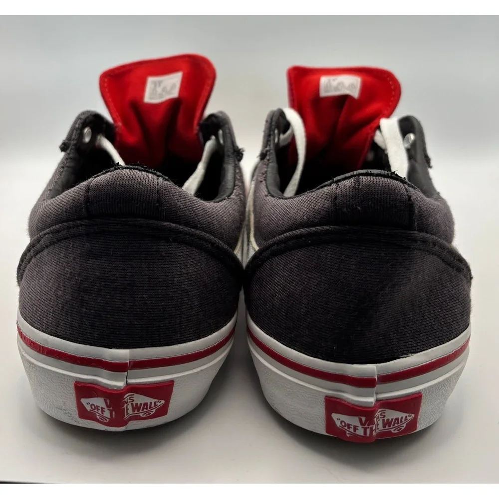 Vans Ward Low Top Sneakers Youth 6.5 Grey Red White Jersey Skate Shoes