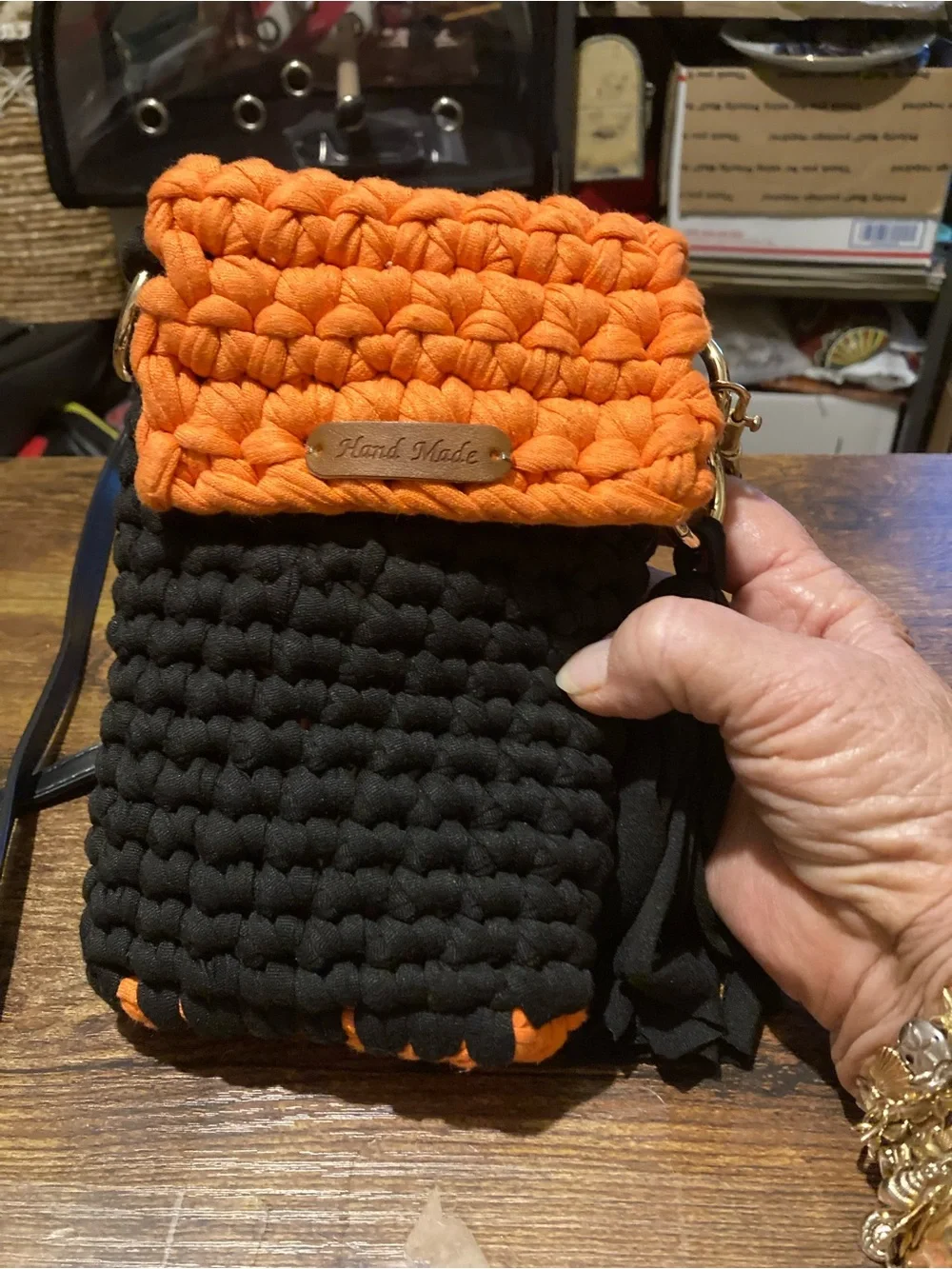 Handmade crocheted crossbody