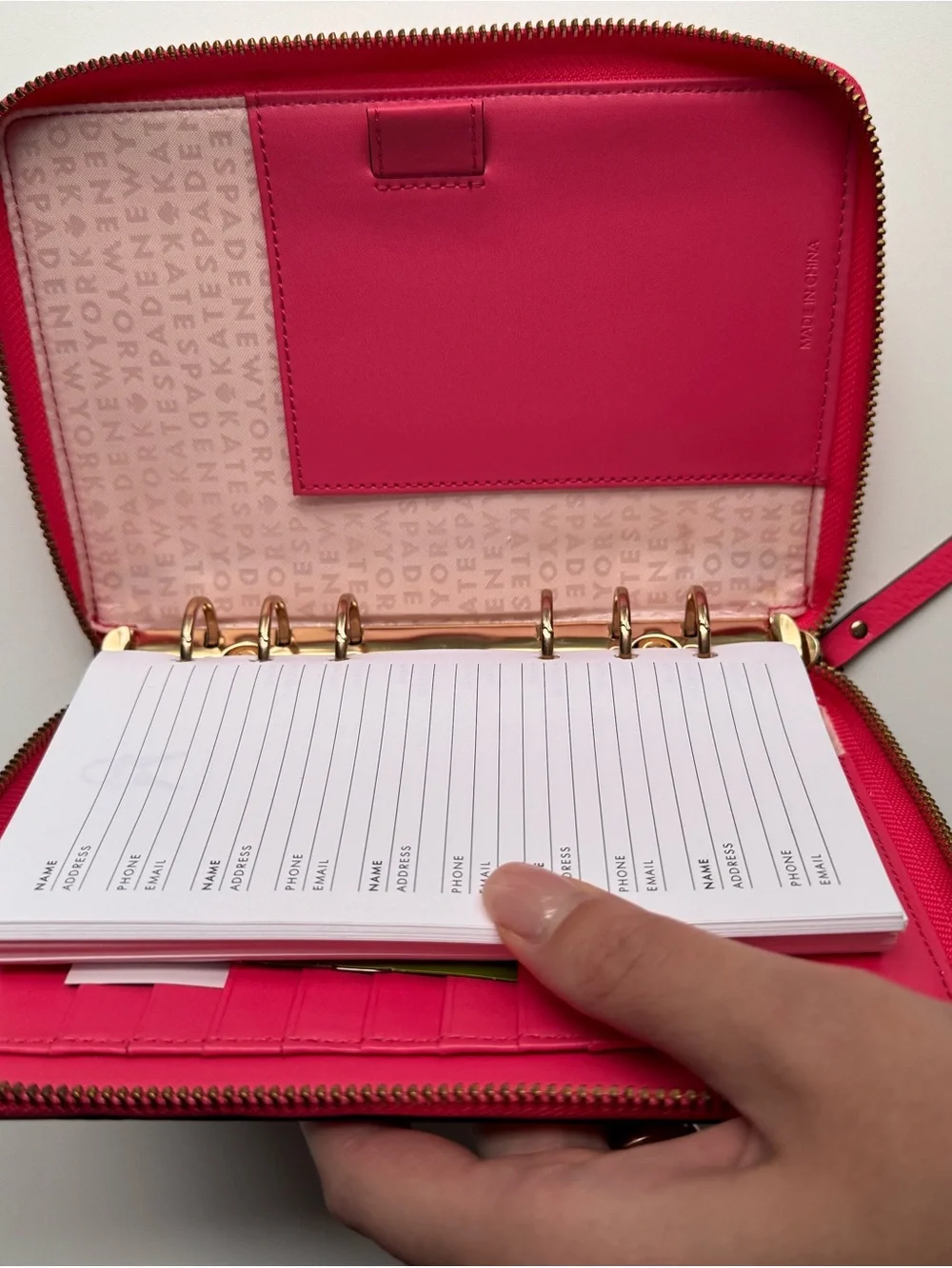 kate spade pink zip