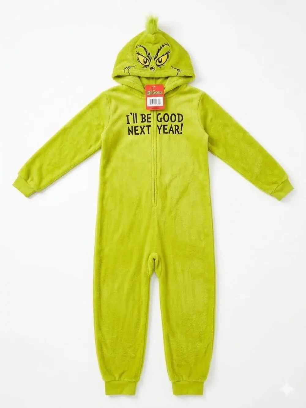 Dr. Seuss The Grinch Christmas Holiday Kids Unisex Union Suit Size 12