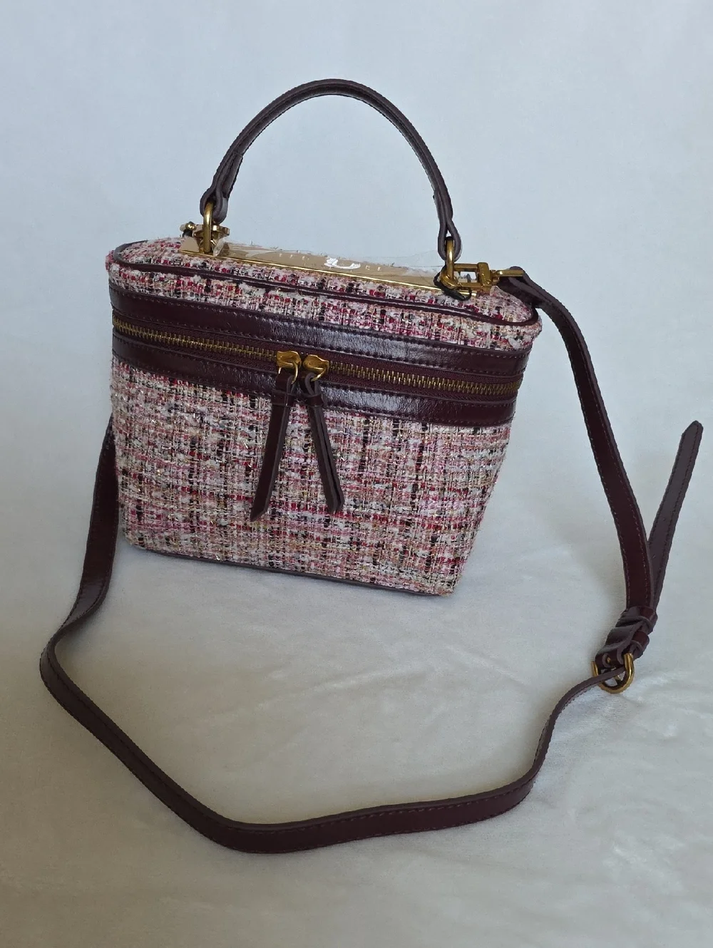 Ted‎ Baker Tweed Satchel Crossbody Bag. NWT.
