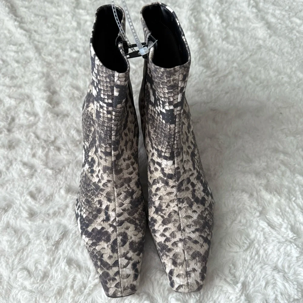 NEW Gianni Bini Snake Print Kitten Heel Leather Booties