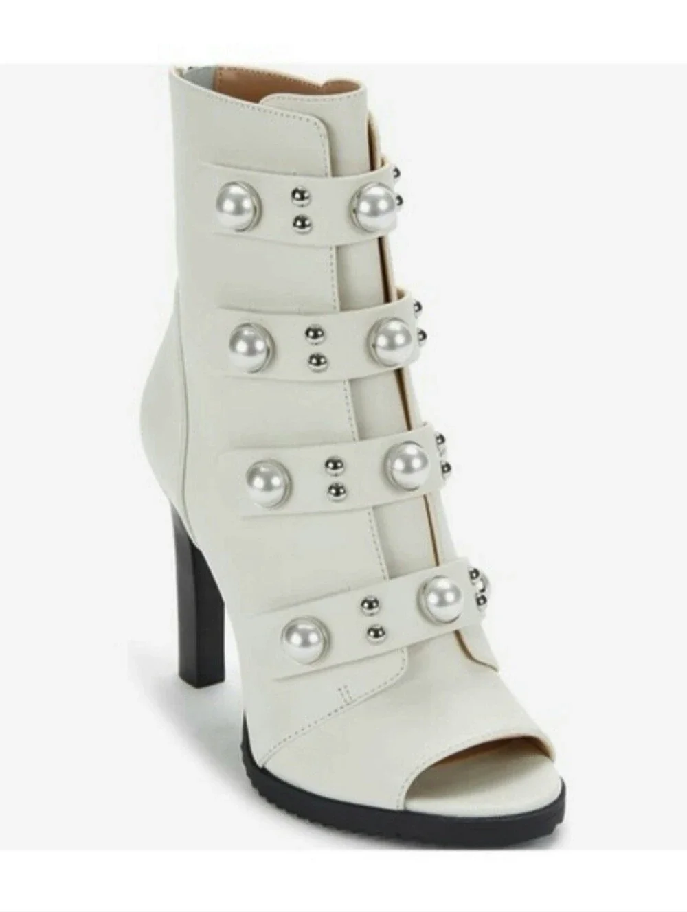 Karl Lagerfeld Bone Stilletto with Pearls 7.5