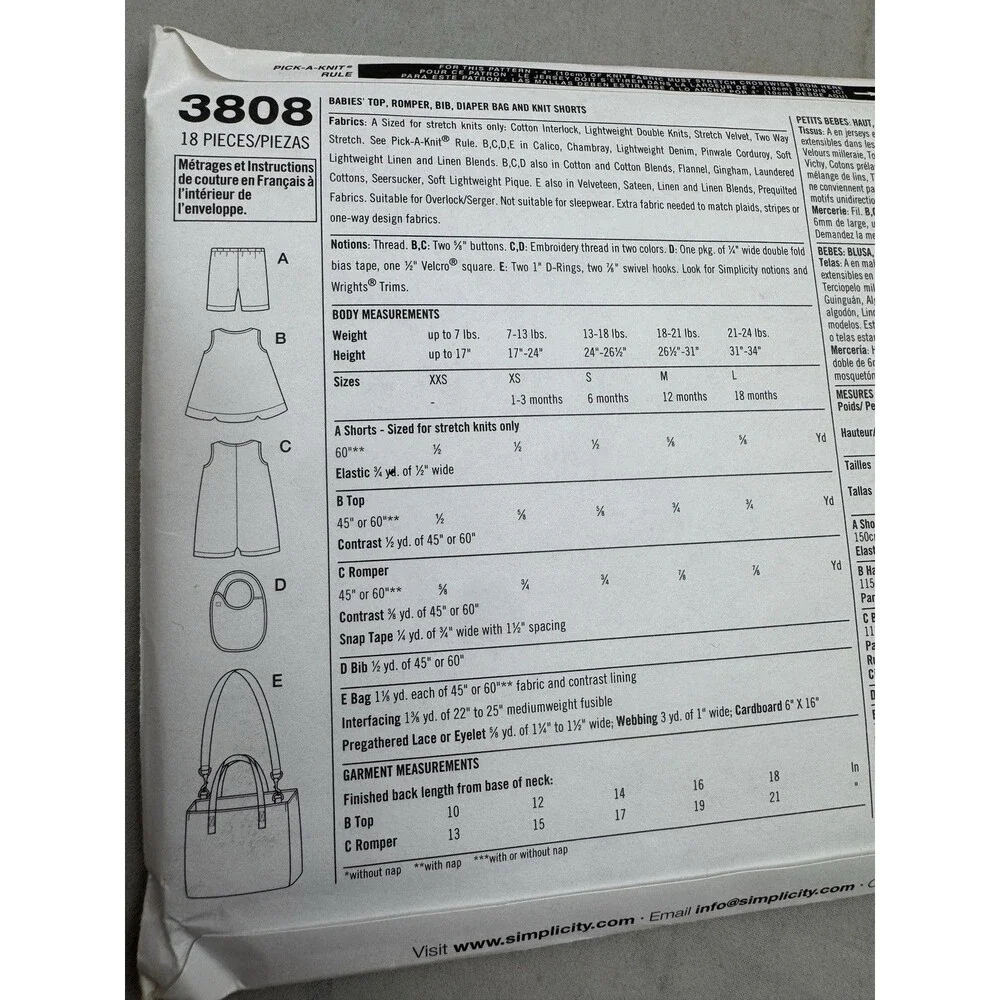 Simplicity sewing pattern