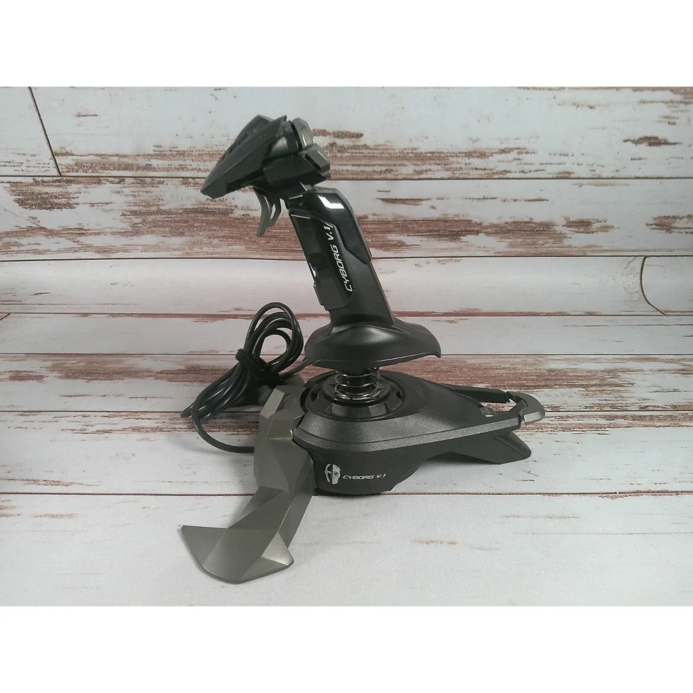 Saitek Cyborg V.1 USB PC Flight Simulator Stick Joystick Controller Used