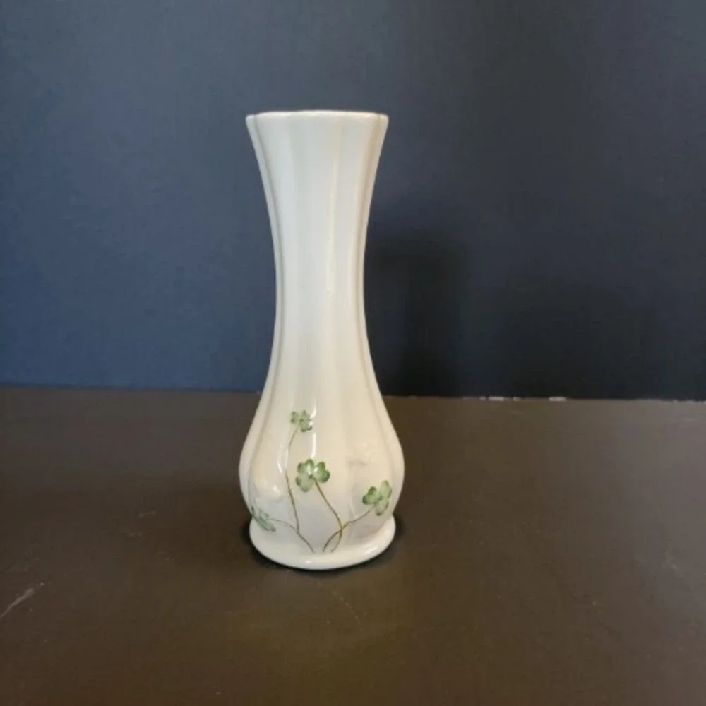 Watervale Ireland Shamrock Parian China Hand Painted Stem Vase