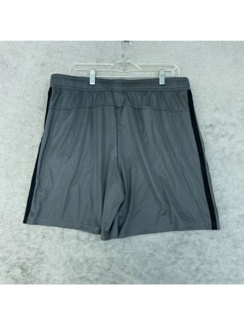 NWT Adidas Men's XL Gray Active Track Shorts Polyester Elastic Waistband