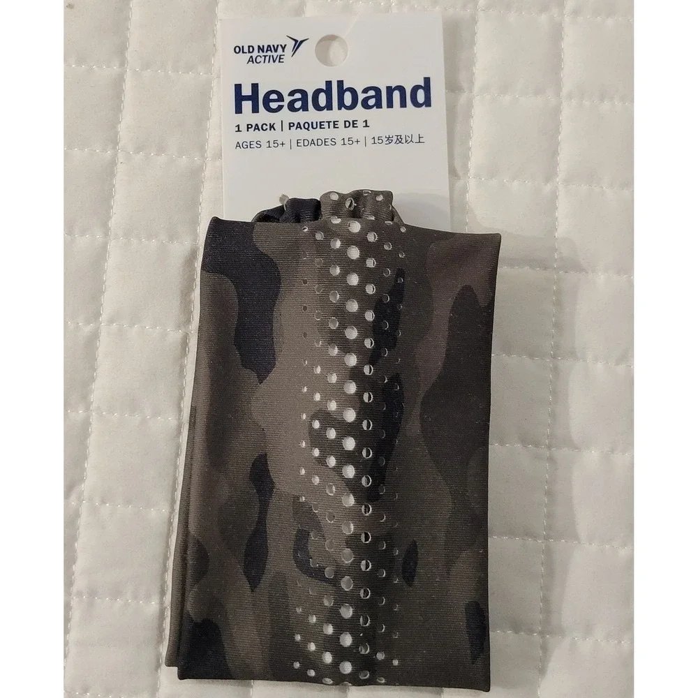 Old Navy Active Womens Grey Camouflage Perforated Athletic Performance Headband