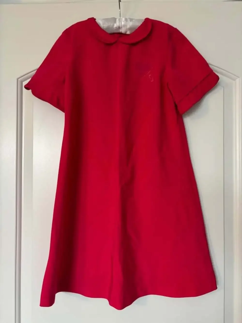 Vintage Chocolate Soup Girls Dark Pink Peter Pan Collar Dress - Size 10 (Made in