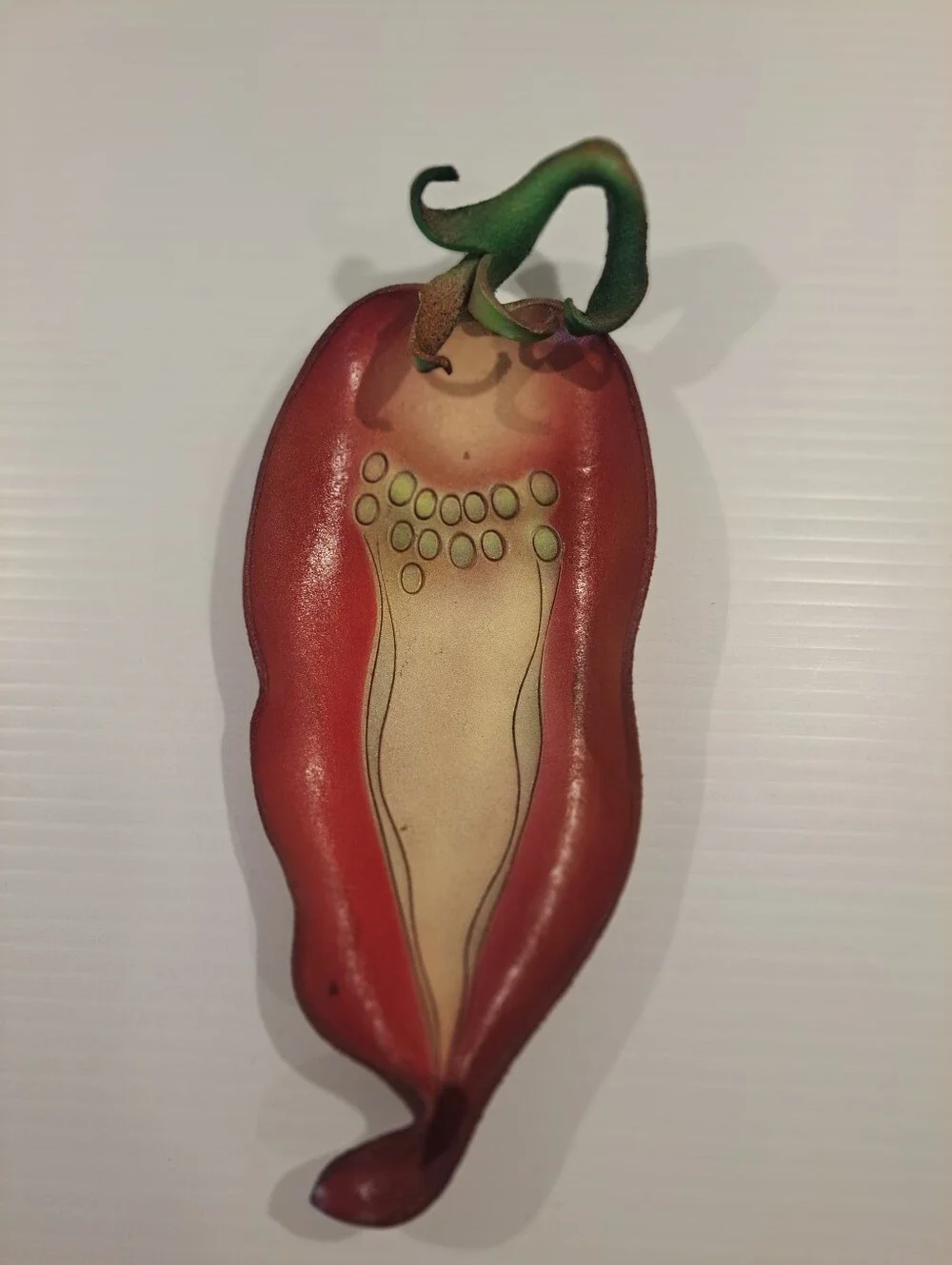 Candles In The Rain Original Creations In Leather Chili Pepper Candy Dish