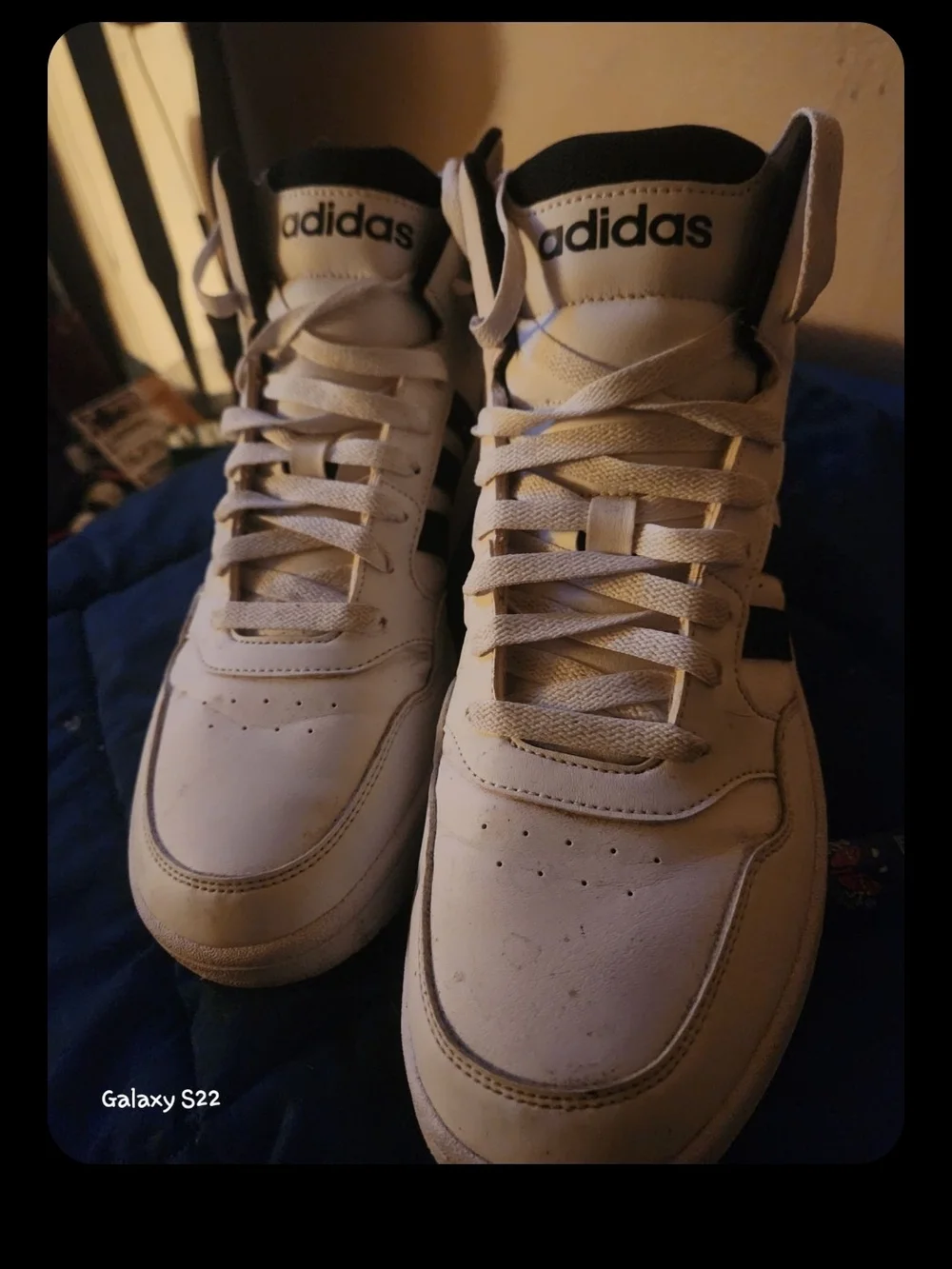 adidas White and Black High-Top Sneakers