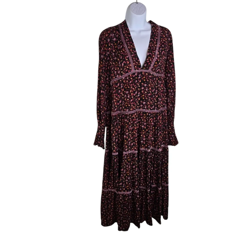 Free People Take A Little Time Floral Long Sleeve Maxi Dress