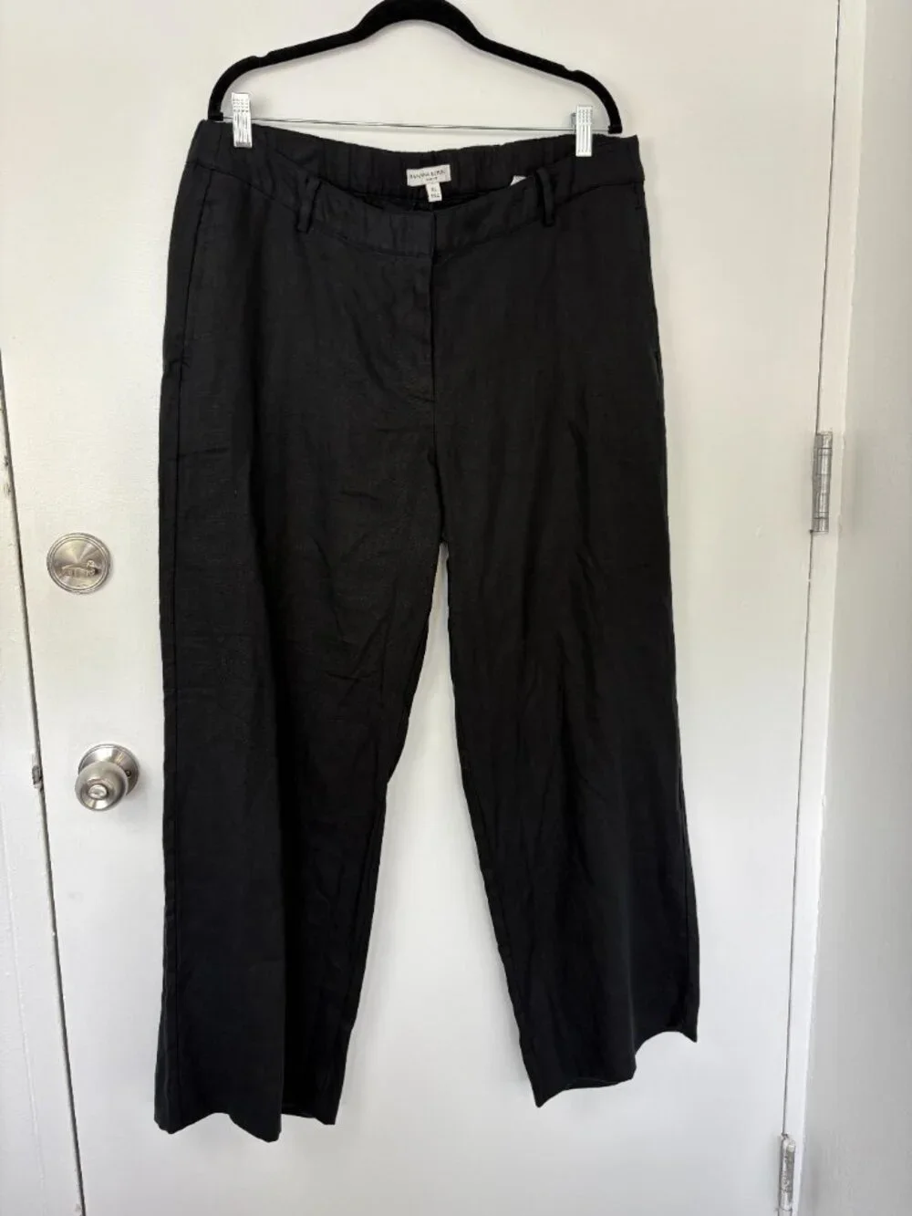 Banana Republic Black Wide-Leg Linen Pants Size XL Minimalist Capsule