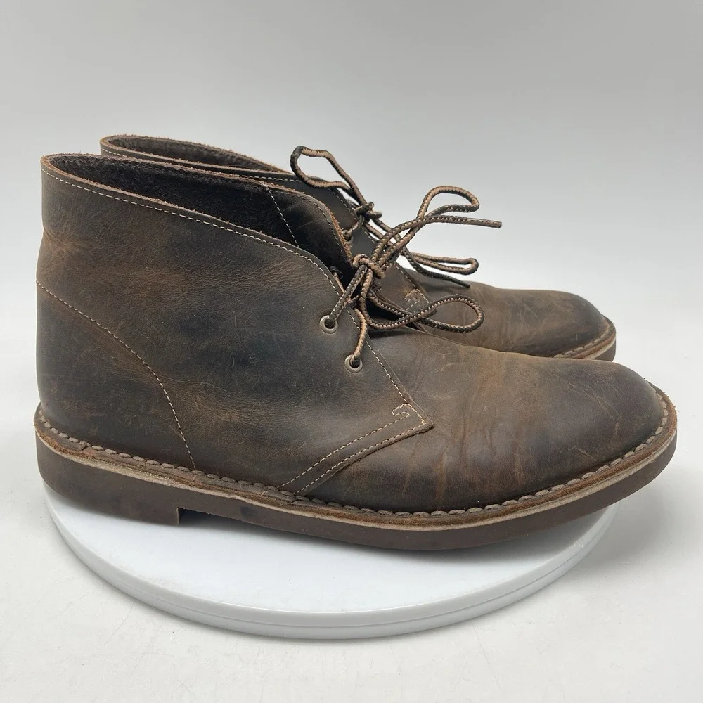 Clarks Bushacre Boots Mens 8.5 M Brown Casual Chukka Preppy Ankle Shoes 15522‎
