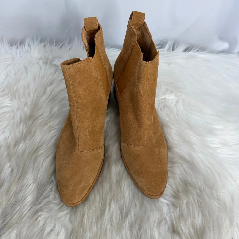 Rag & Bone Walker Camel Brown Suede Chelsea Ankle Boots Pointed Toe 41