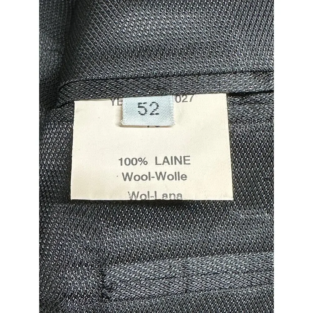 Yves Saint Laurent Suit Jacket Mens US 42 Gray Sport Coat Blazer‎ 100% Wool Work