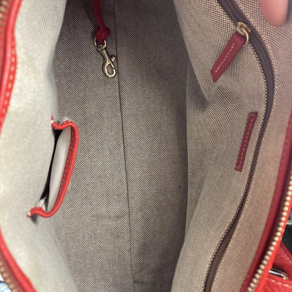 Red Leather Shoulder Bag by Dooney & Bourke