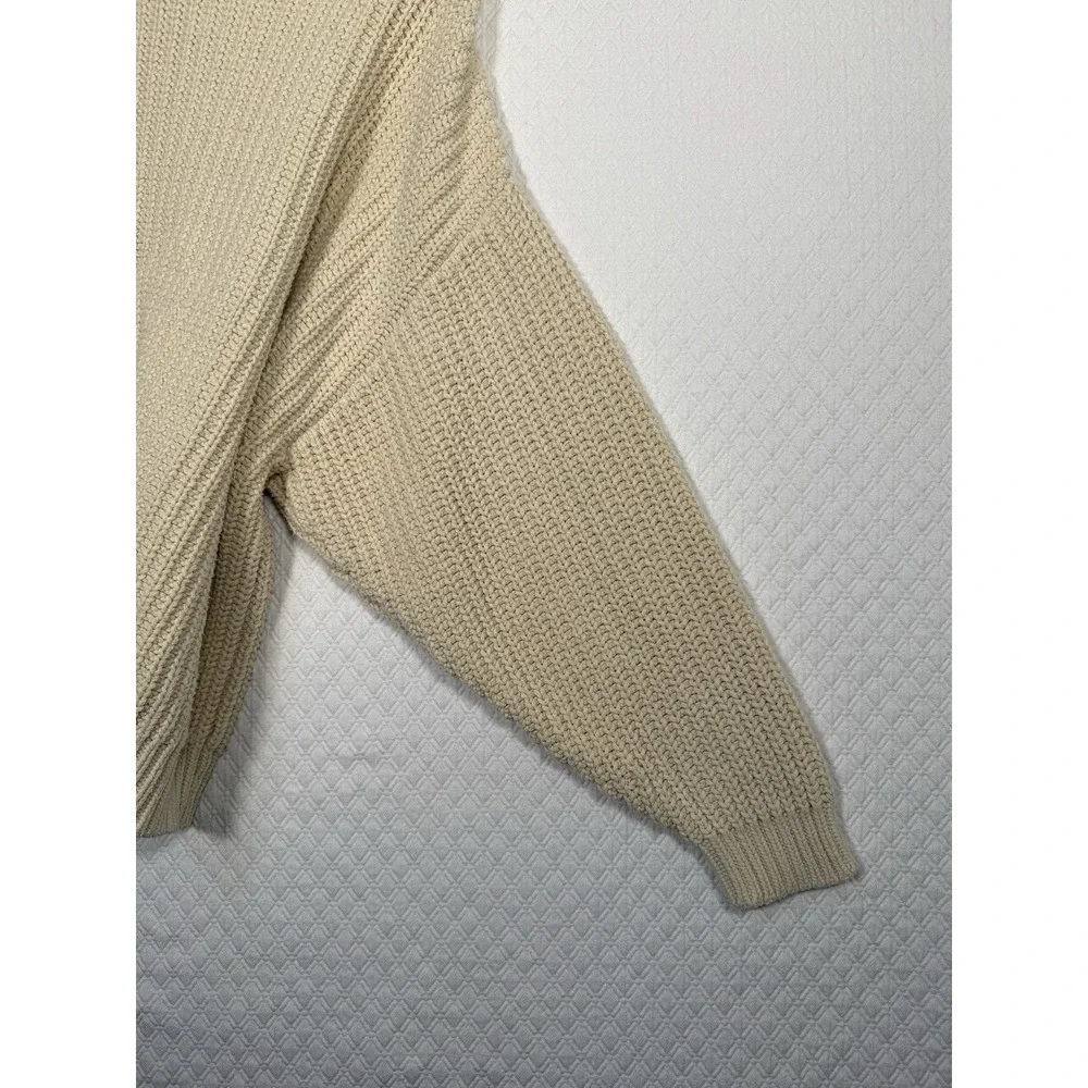 Free People Womens S Cream Oversized Cowl Neck Chunky Knit Sweater OB906352‎