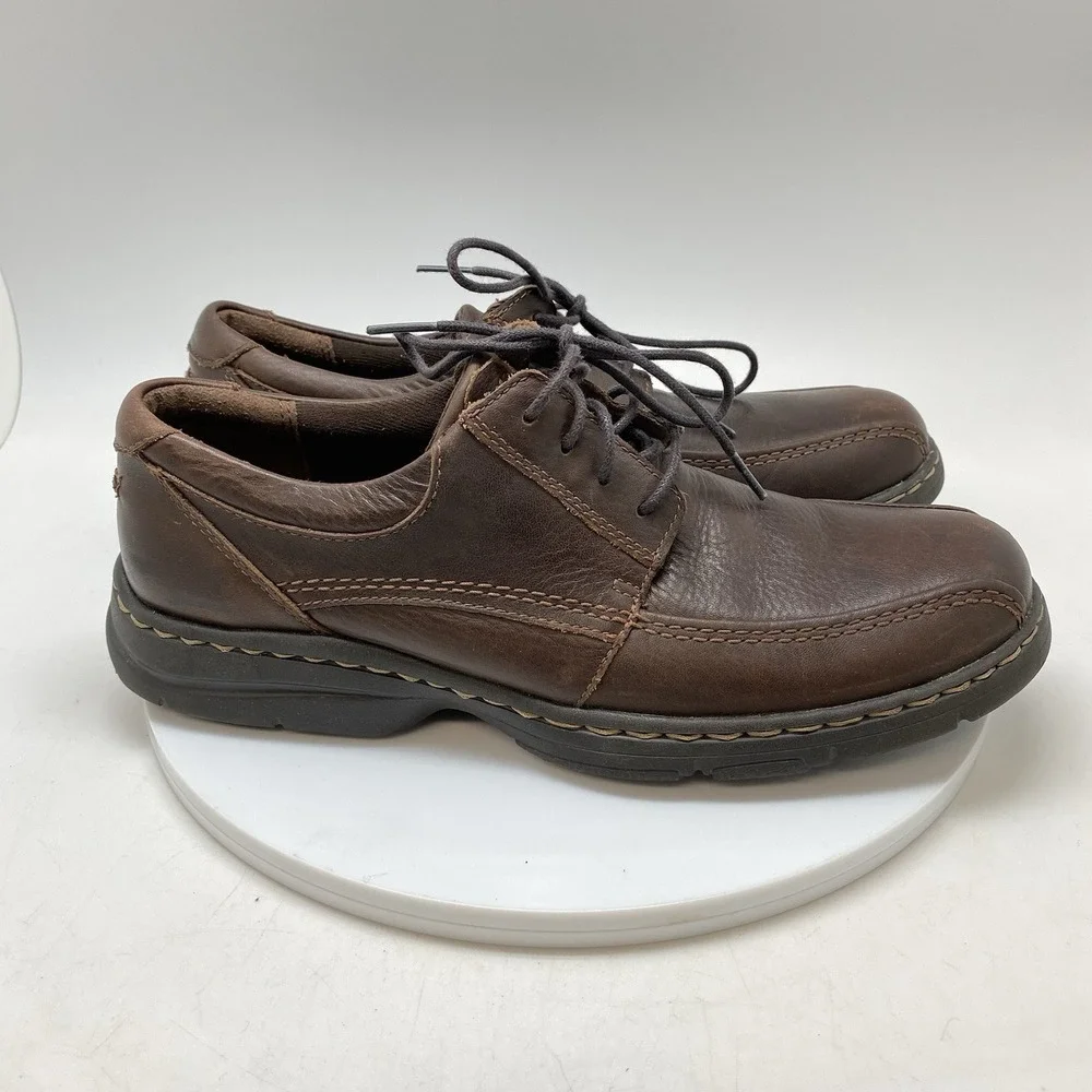 Dunham Shoes Mens 9 D‎ Brodrick Lace Up Brown Leather DAA04BR Casual Preppy