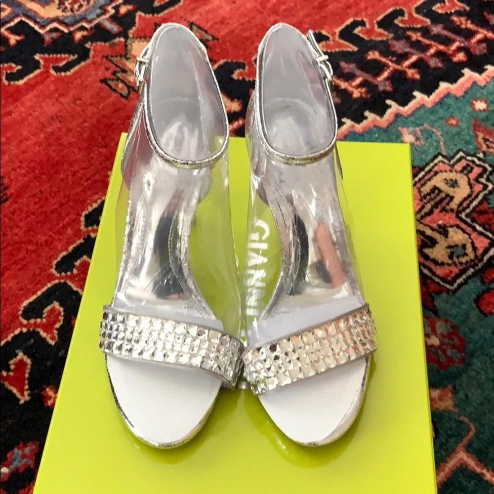 Gianni Bini Silver and White Heels