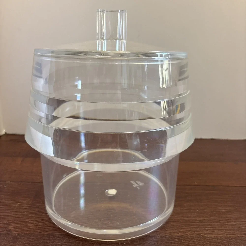 Vtg Mid Century Lucite Ice Bucket & Lid Arch Alfio‎ Di Bella Italy Anthropologie