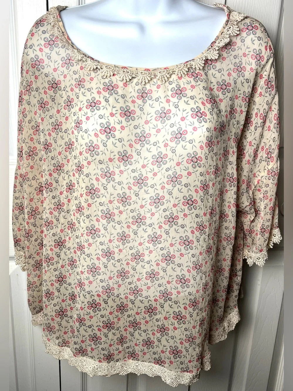 Free People check sheer dot