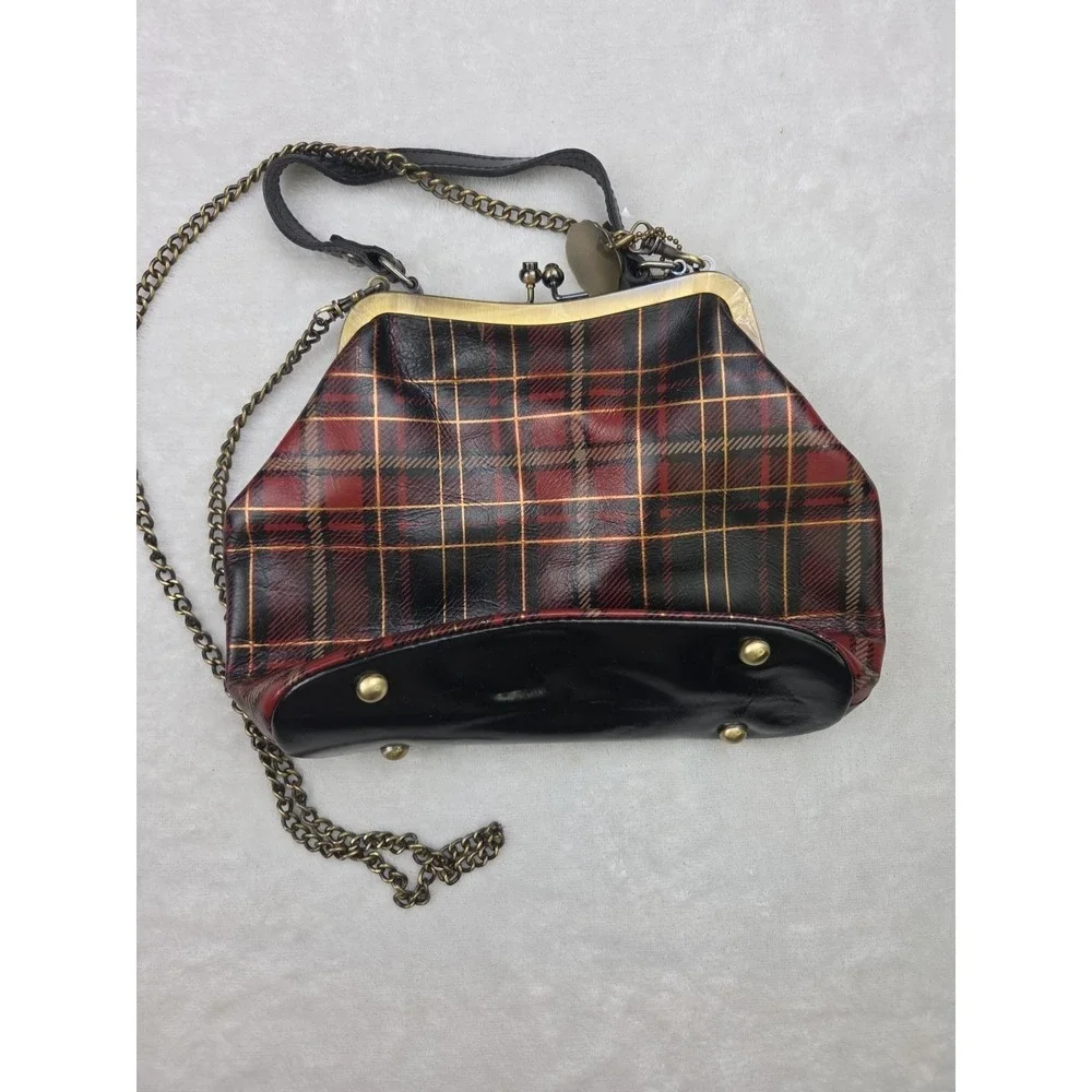 PATRICIA NASH LAUREANA Tartan Frame Bag Plaid Kisslock 10th Anniv Chain Strap‎