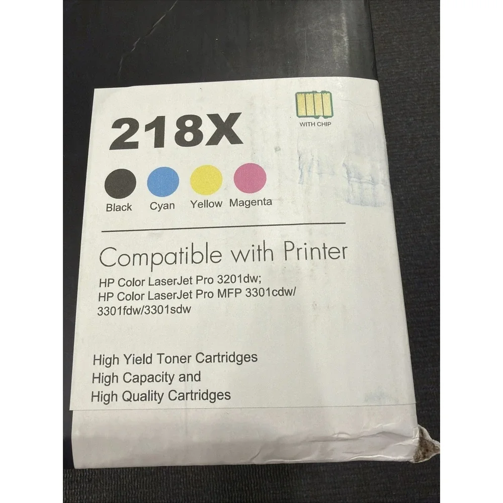 4PK 218A W2180A Toner‎ for HP Color LaserJet Pro MFP 3301cdw 3301fdw [WITH CHIP]