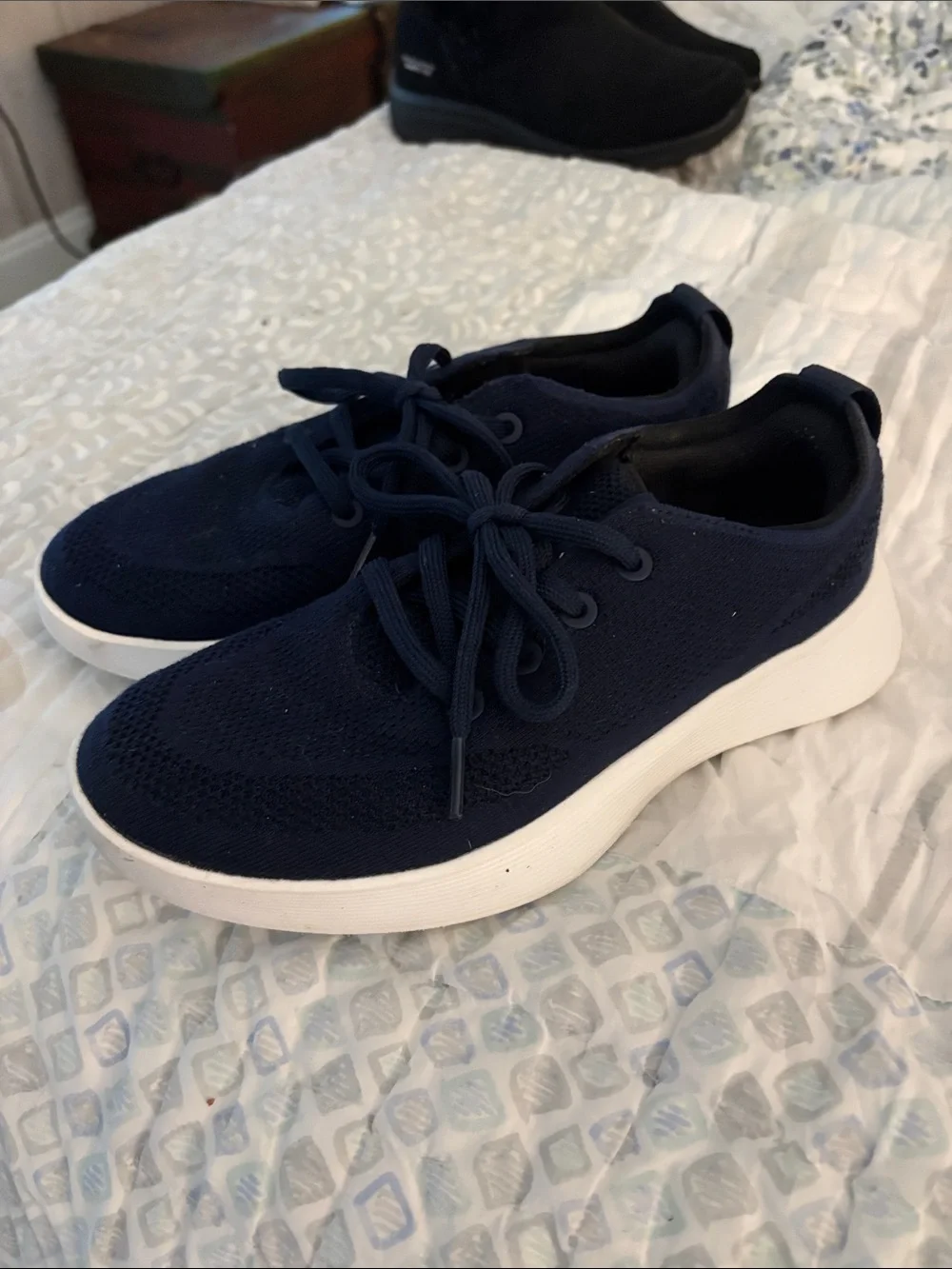 allbirds Navy Blue Women’s Knit Sneakers