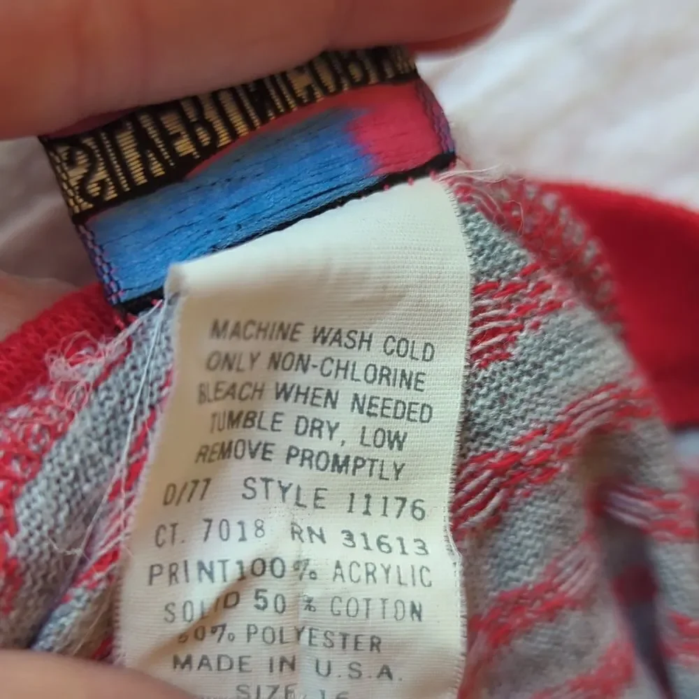 Vintage silver‎ unicorn red and gray polka dot dress size 16 youth