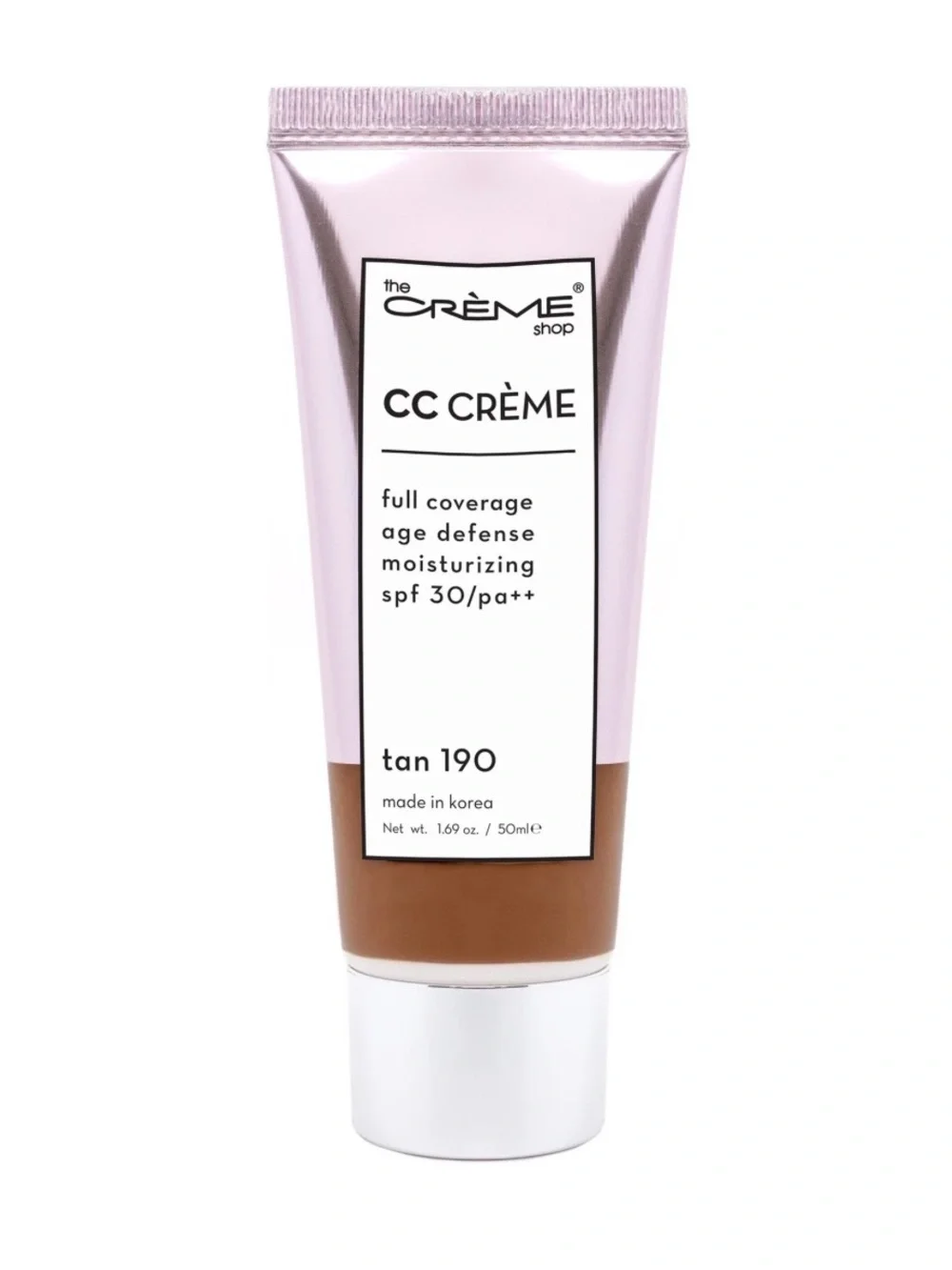 The Crème Shop CC Cream Color Adapting Full Coverage SPF 30 Tan 190 Korean