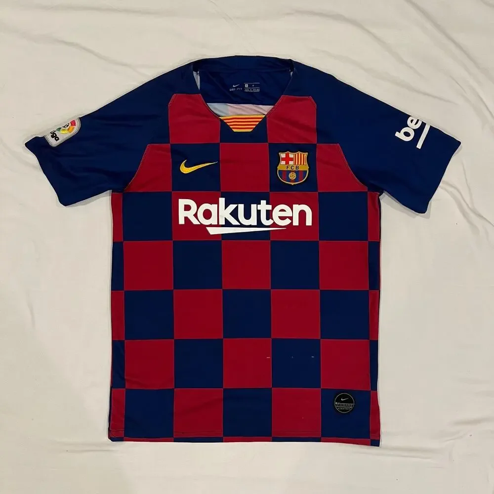 Lionel Messi FC Barcelona Nike Men's Red/Blue Checkered 2019 Home Jersey SZ L