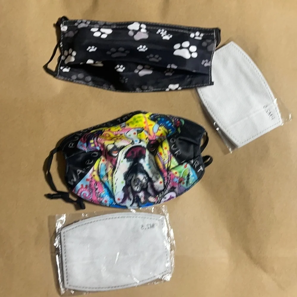 New set/2 dog face masks