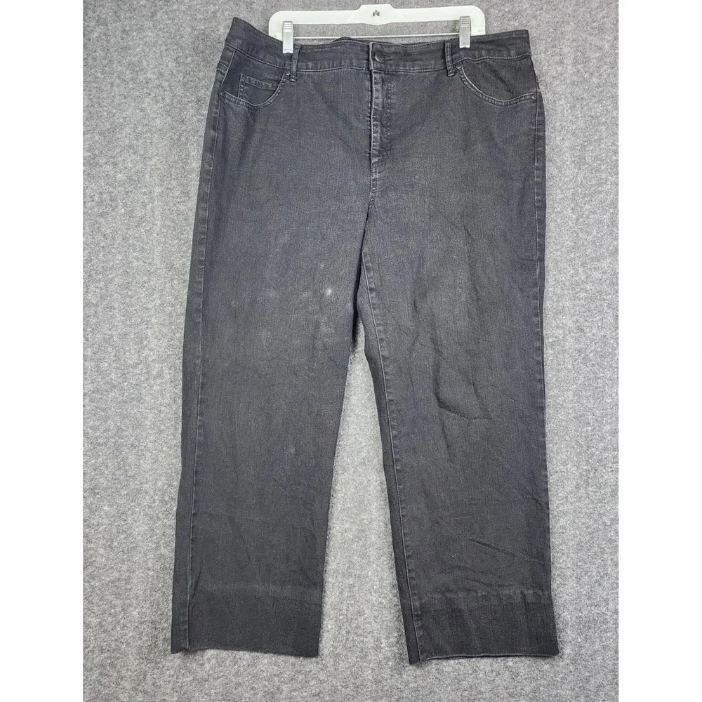 Bandolino Mandie Jeans Mens 22W Faded‎ Black Straight Leg Stretch Denim Hemmed