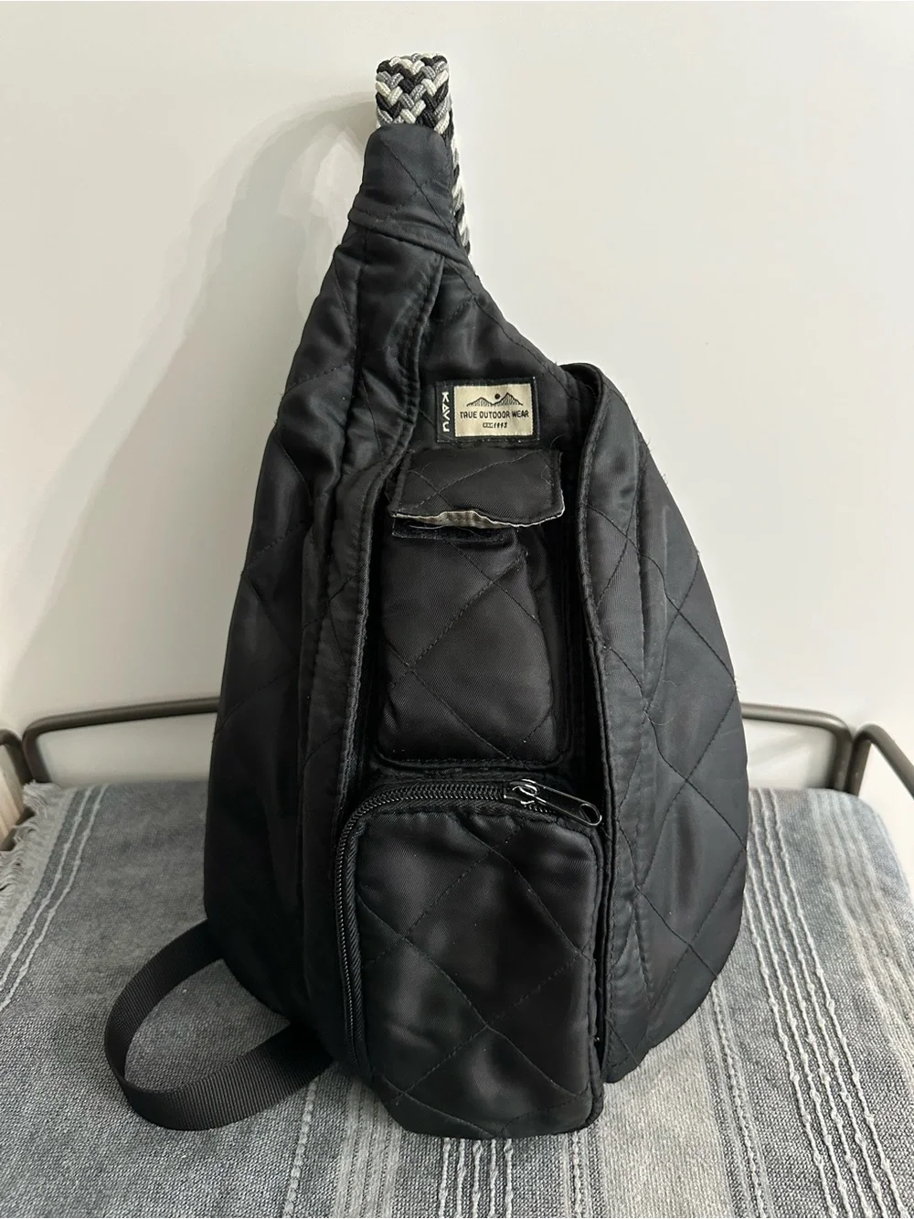 Kavu Quilted Black Crossbody Sling Bag