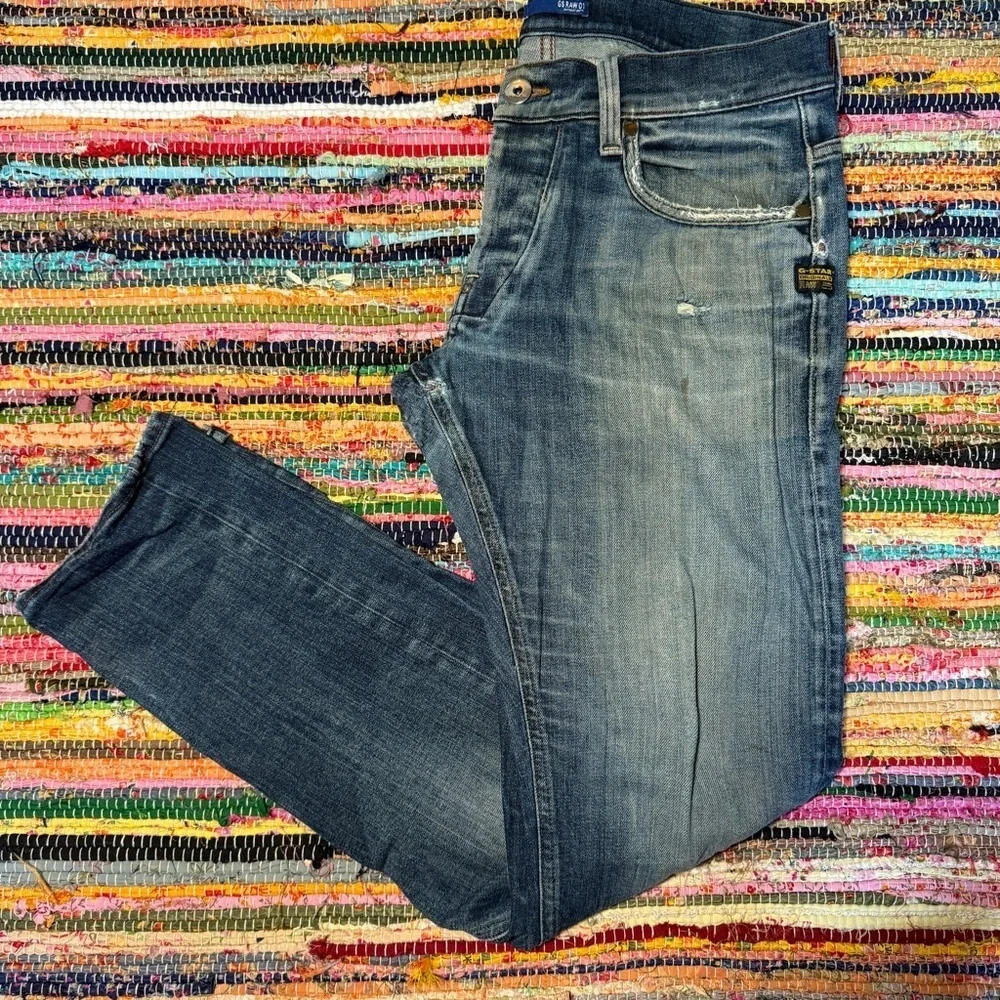 G-Star Raw Men’s Jeans 32x32 – Distressed Denim Straight Fit